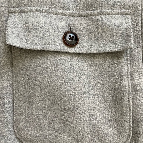 Vintage L.L Bean Button Down Long Gray Wool Jacket Size S - Picture 11 of 11
